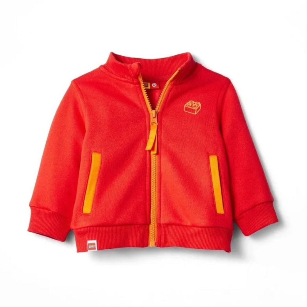 Red Brick Embroidered Track Zip-Up Sweatshirt